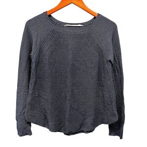 Athleta Women's Medium Pullover Sweater Navy Blue Merino Knit Classic Casual